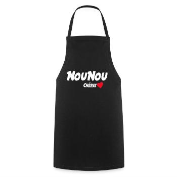 Idée Cadeau Nounou Chérie - Tablier de cuisine - noir - Devant - AI Model Male 185 dark (185cm)