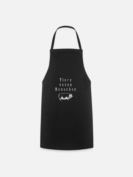 Animals eat people | Gift Ethics Vegan - Cooking Apron - black