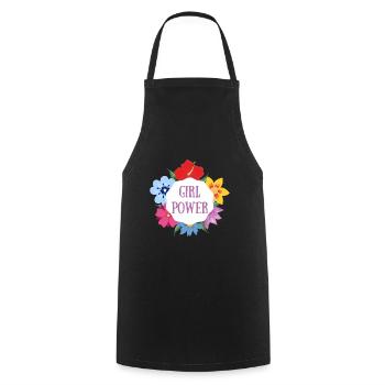Girl Power - Cooking Apron - black - Front - AI Model Male 185 dark (185cm)