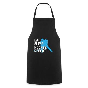Eat Sleep Repeat Hockey Gift - Cooking Apron - black - Front - AI Model Male 185 dark (185cm)