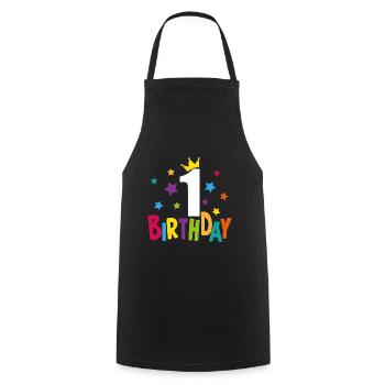 1 anniversaire cadeau 1 année maternelle enfants - Tablier de cuisine - noir - Devant - AI Model Male 185 dark (185cm)