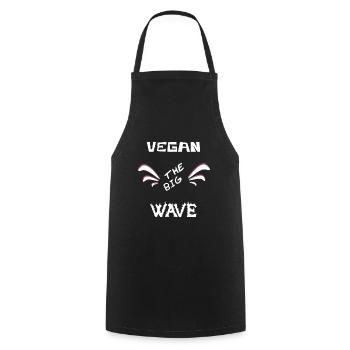 Vegan la grande vague - Tablier de cuisine - noir - Devant - AI Model Male 185 dark (185cm)