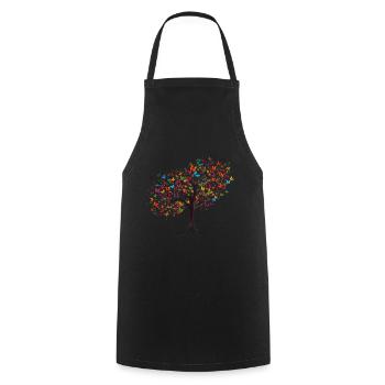 Butterfly Tree Colorful Butterflies Flies - Cooking Apron - black - Front - AI Model Male 185 dark (185cm)