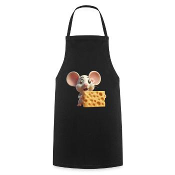 Maus mit Käse - Kochschürze - Schwarz - Vorne - AI Model Male 185 dark (185cm)
