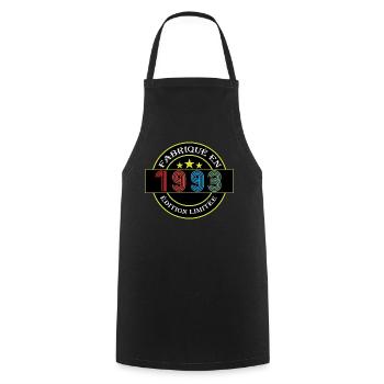 Made in 1993 Limited Edition - Cooking Apron - black - Front - AI Model Male 185 dark (185cm)