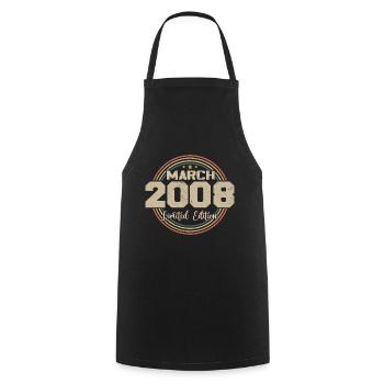 Awesome Since March 2008 Birthday 2008 Gift - Cooking Apron - black - Front - AI Model Male 185 dark (185cm)