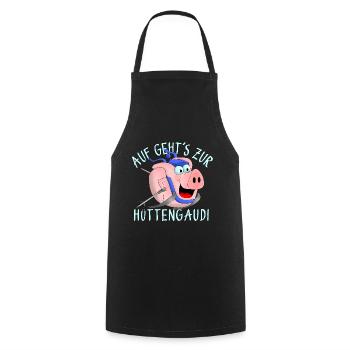 Hüttengaudi - Pistensau - Cooking Apron - black - Front - AI Model Male 185 dark (185cm)