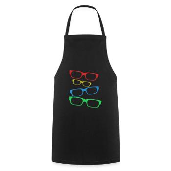 Design mit bunte Brillen mit Brillengestell - Kochschürze - Schwarz - Vorne - AI Model Male 185 dark (185cm)