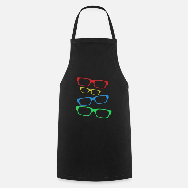 Design mit bunte Brillen mit Brillengestell - Kochschürze - Schwarz
