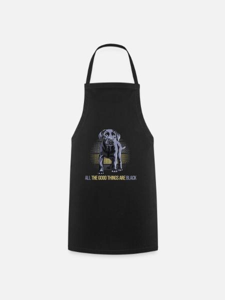 dog black labrador dog breeding black labrador - Cooking Apron - black