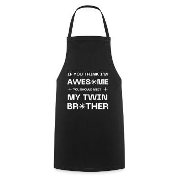 Drôle Correspondant Famille Dire Frère Frère Humour - Tablier de cuisine - noir - Devant - AI Model Male 185 dark (185cm)