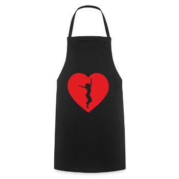 Danseur avec un coeur - Tablier de cuisine - noir - Devant - AI Model Male 185 dark (185cm)