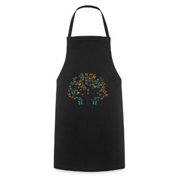 Butterfly Tree Colorful Butterflies Flies - Cooking Apron - black - Front - AI Model Male 185 dark (185cm)