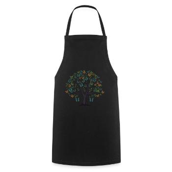Papillon Arbre Papillons colorés Mouches - Tablier de cuisine - noir - Devant - AI Model Male 185 dark (185cm)