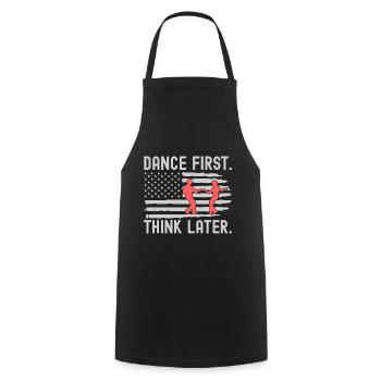 Danse D’abord Penser Plus tard Salon Couple Danse Danse - Tablier de cuisine - noir - Devant - AI Model Male 185 dark (185cm)