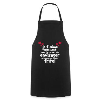 je t'aime tellement que je pourrais te donner... - Tablier de cuisine - noir - Devant - AI Model Male 185 dark (185cm)