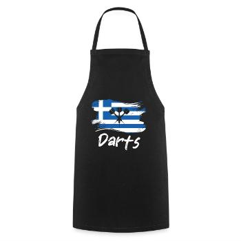 Greece Dart Player Design / Dartboard - Cooking Apron - black - Front - AI Model Male 185 dark (185cm)