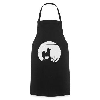Alaskan Malamute Dog - Cooking Apron - black - Front - AI Model Male 185 dark (185cm)