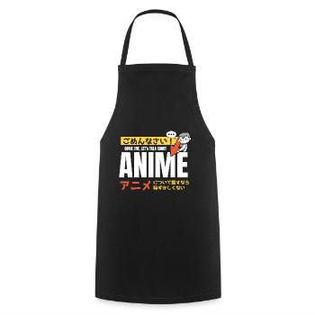 Come on, Lets talk about anime - Cooking Apron - black - Front - AI Model Male 185 dark (185cm)