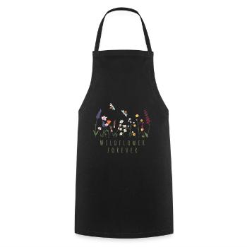Fleurs sauvages | Prairie fleurie abeilles animaux Apiculteurs - Tablier de cuisine - noir - Devant - AI Model Male 185 dark (185cm)