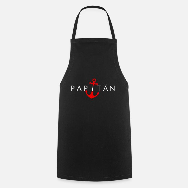 PAPITÄN - DAD - DADDY - ANKER - Geschenkidee - Kochschürze - Schwarz