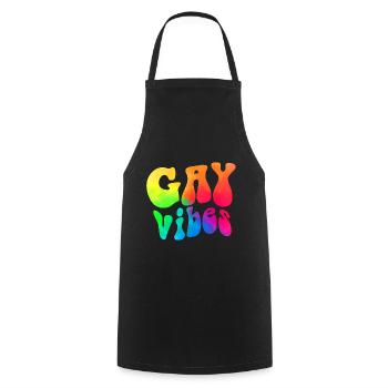 gay vibes / Gay Gay, CSD Gay Pride Design - Cooking Apron - black - Front - AI Model Male 185 dark (185cm)