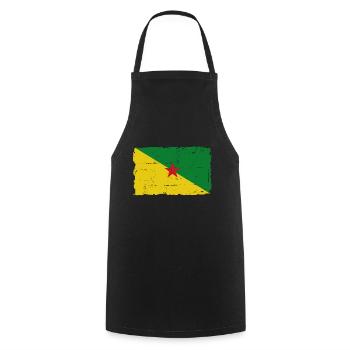 French Guiana Flag - Flag of French Guiana - Cooking Apron - black - Front - AI Model Male 185 dark (185cm)