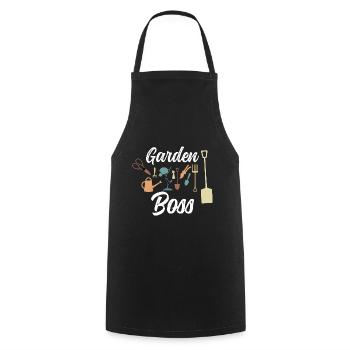 Garden Boss Gardener Plant Gardening Flowers Summer - Cooking Apron - black - Front - AI Model Male 185 dark (185cm)