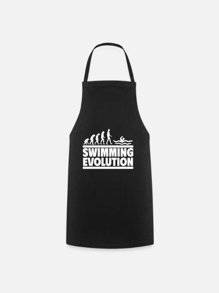 Schwimmen Evolution,Perfekt für Schwimmfans - Kochschürze - Schwarz
