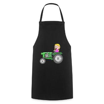 Tractor children - Cooking Apron - black - Front - AI Model Male 185 dark (185cm)