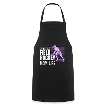 Retro Hockey - Feldhockey Mama - Kochschürze - Schwarz - Vorne - AI Model Male 185 dark (185cm)