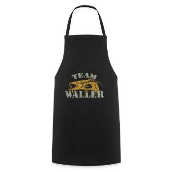 Team Waller - Wels fischen - Kochschürze - Schwarz - Vorne - AI Model Male 185 dark (185cm)