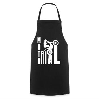 Moto Trial News - Trial Bike Rider - Cooking Apron - black - Front - AI Model Male 185 dark (185cm)