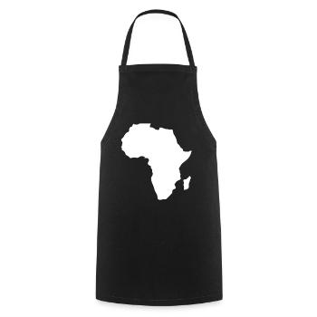 Africa continent map white - Cooking Apron - black - Front - AI Model Male 185 dark (185cm)