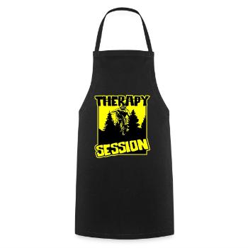 Therapy Session MTB Rider - Mountain Biking - Cooking Apron - black - Front - AI Model Male 185 dark (185cm)