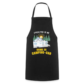 Retraite camping-car priorité humour camping - Tablier de cuisine - noir - Devant - AI Model Male 185 dark (185cm)