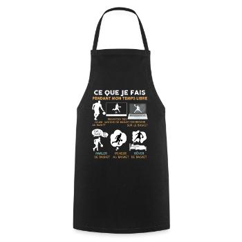 Basket temps libre Cadeau Homme Basketteur - Tablier de cuisine - noir - Devant - AI Model Male 185 dark (185cm)