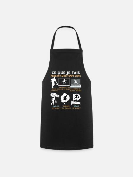 Basket temps libre Cadeau Homme Basketteur - Tablier de cuisine - noir