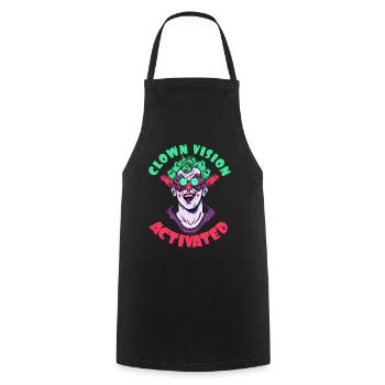 Clown view activated - Cooking Apron - black - Front - AI Model Male 185 dark (185cm)