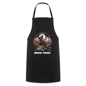 Le Viking cycliste aime le VTT - Tablier de cuisine - noir - Devant - AI Model Male 185 dark (185cm)