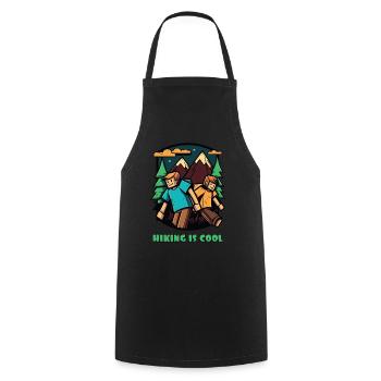 We love hiking – hiking is cool - Cooking Apron - black - Front - AI Model Male 185 dark (185cm)