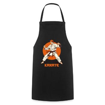 Karate - Kochschürze - Schwarz - Vorne - AI Model Male 185 dark (185cm)