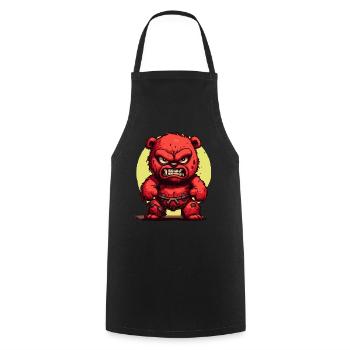 Angry Plush Bear Toy Bear - Cooking Apron - black - Front - AI Model Male 185 dark (185cm)