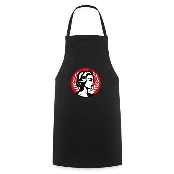 Social Woman Emblem - Cooking Apron - black - Front - AI Model Male 185 dark (185cm)