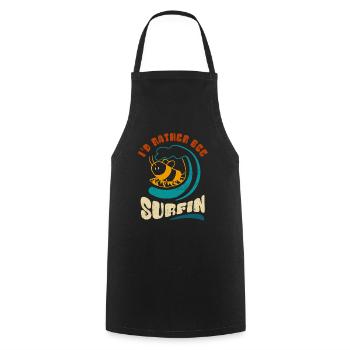 Je préfère le surf des abeilles - Autocollant - Tablier de cuisine - noir - Devant - AI Model Male 185 dark (185cm)