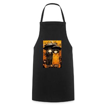 Friendship under the umbrella anime girl - Cooking Apron - black - Front - AI Model Male 185 dark (185cm)