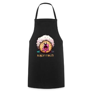 afro donut jam sugar mouth - Cooking Apron - black - Front - AI Model Male 185 dark (185cm)