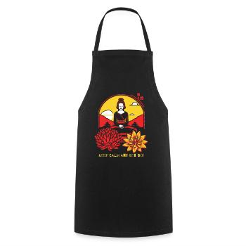Keep calm and let go with yoga - Cooking Apron - black - Front - AI Model Male 185 dark (185cm)