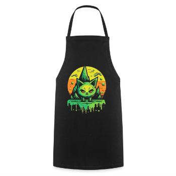 La nature, les montagnes et un chat vif - Tablier de cuisine - noir - Devant - AI Model Male 185 dark (185cm)