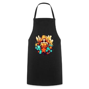 La belle vierge des fleurs et des étoiles - Tablier de cuisine - noir - Devant - AI Model Male 185 dark (185cm)